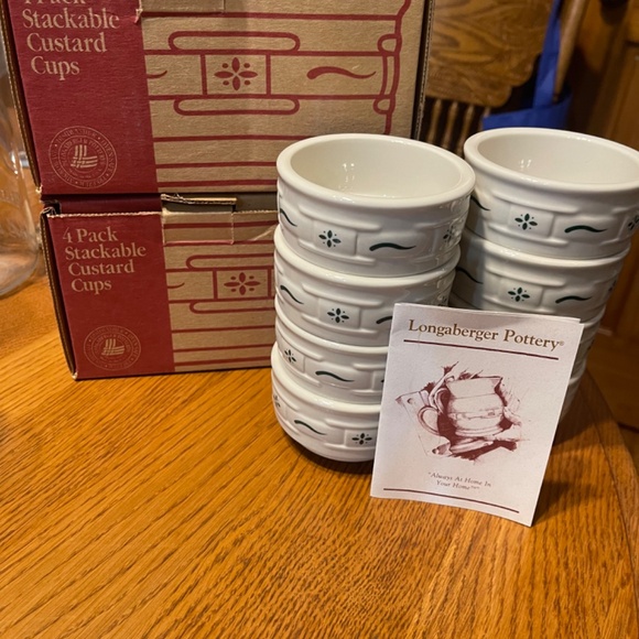 Longaberger 4 piece stackable custard cups - Picture 5 of 5